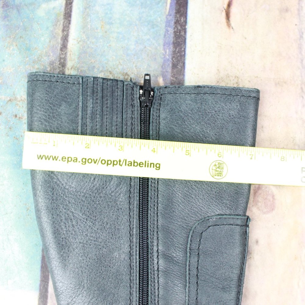 Clarks Black Leather Tall Side Zip Riding Boots Size 7.5 M - Picture 7 of 9